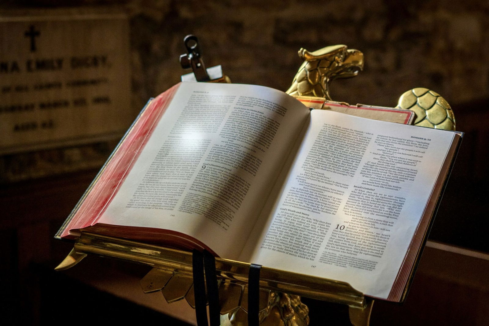 Book on lectern