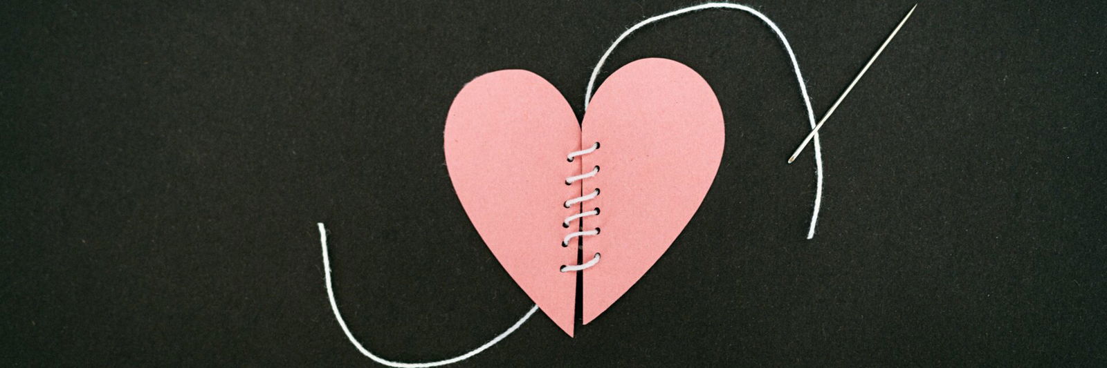 Broken heart stitched back