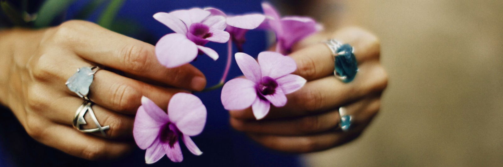 Hands and flowers