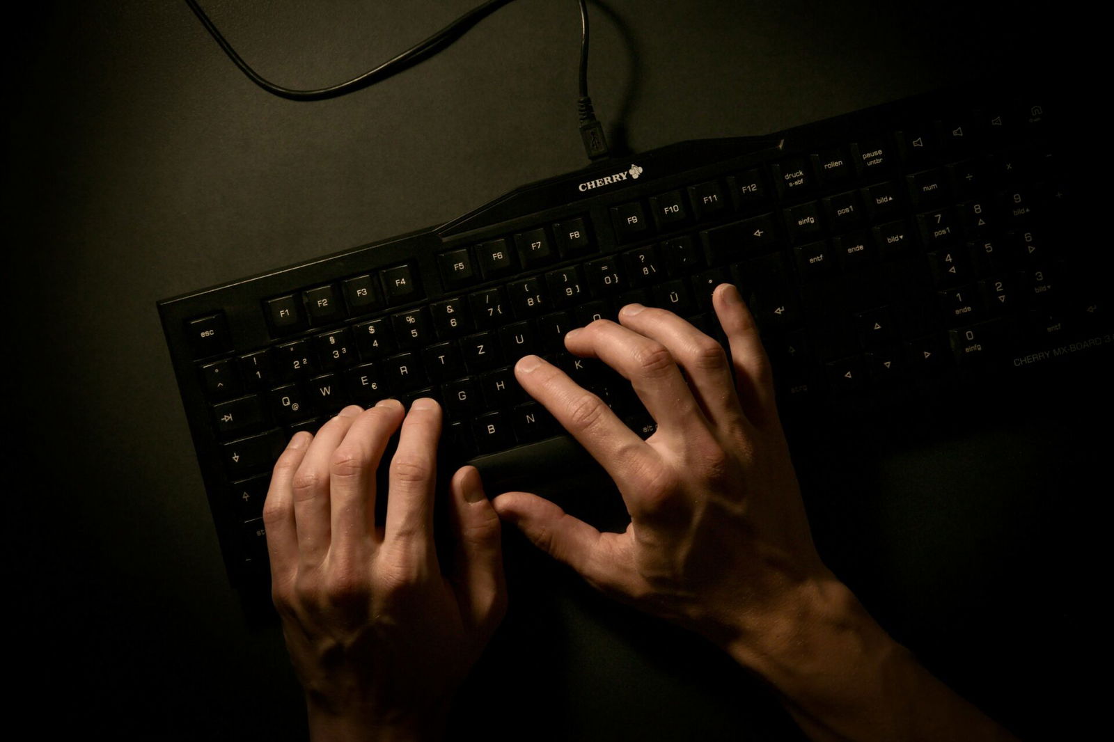 Person typing