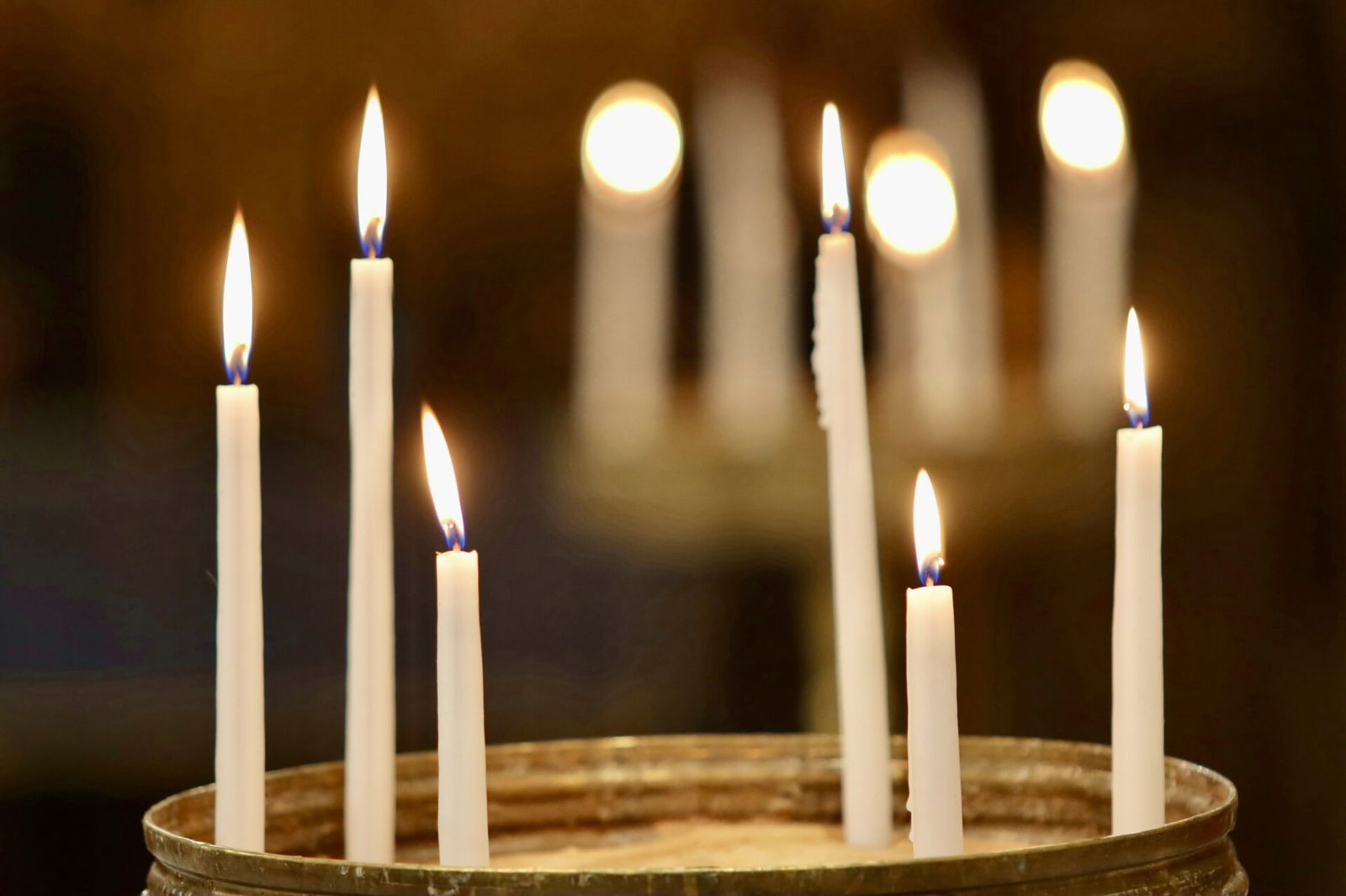 Several candles lit