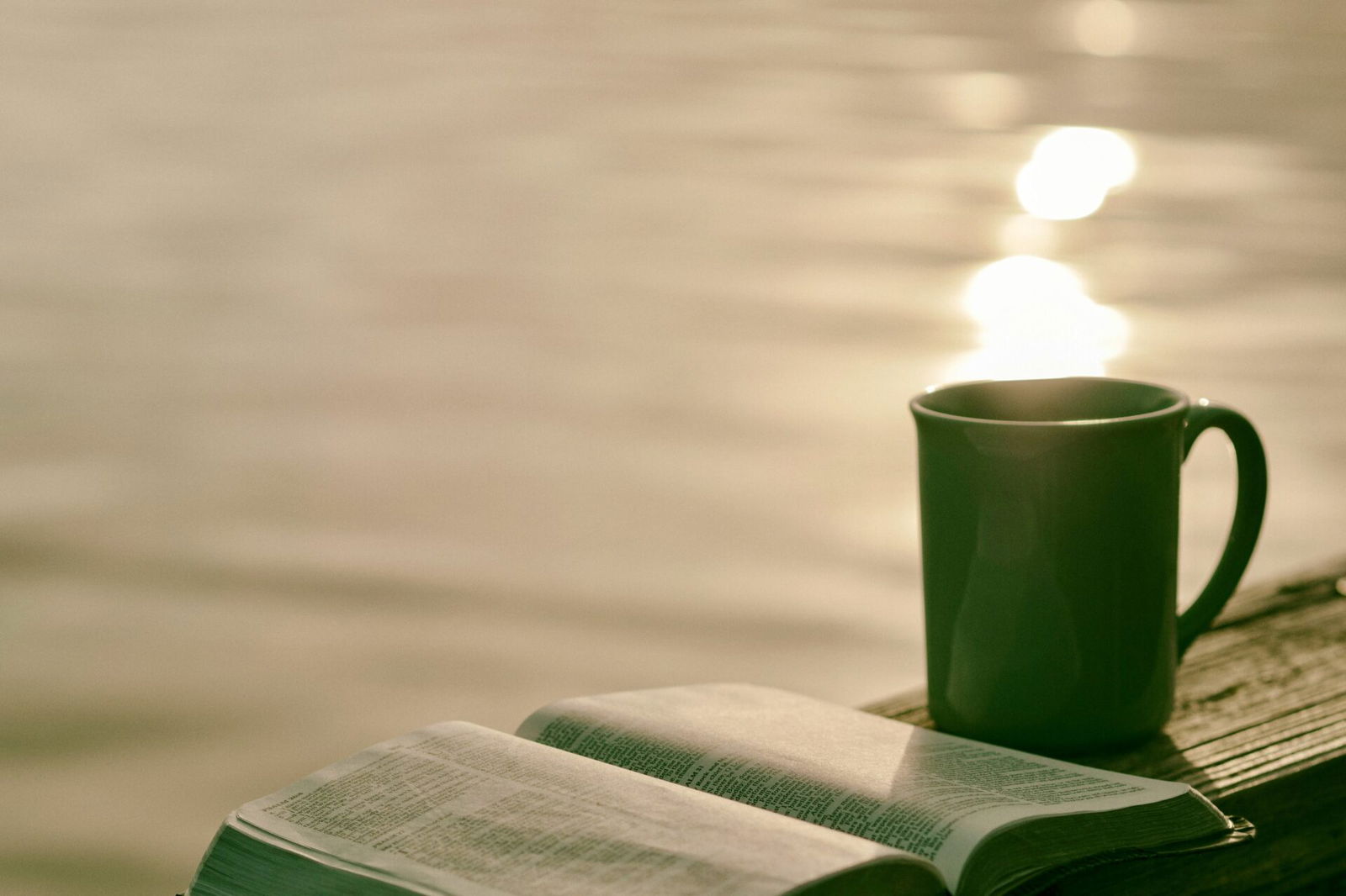 Cup of tea by sea
