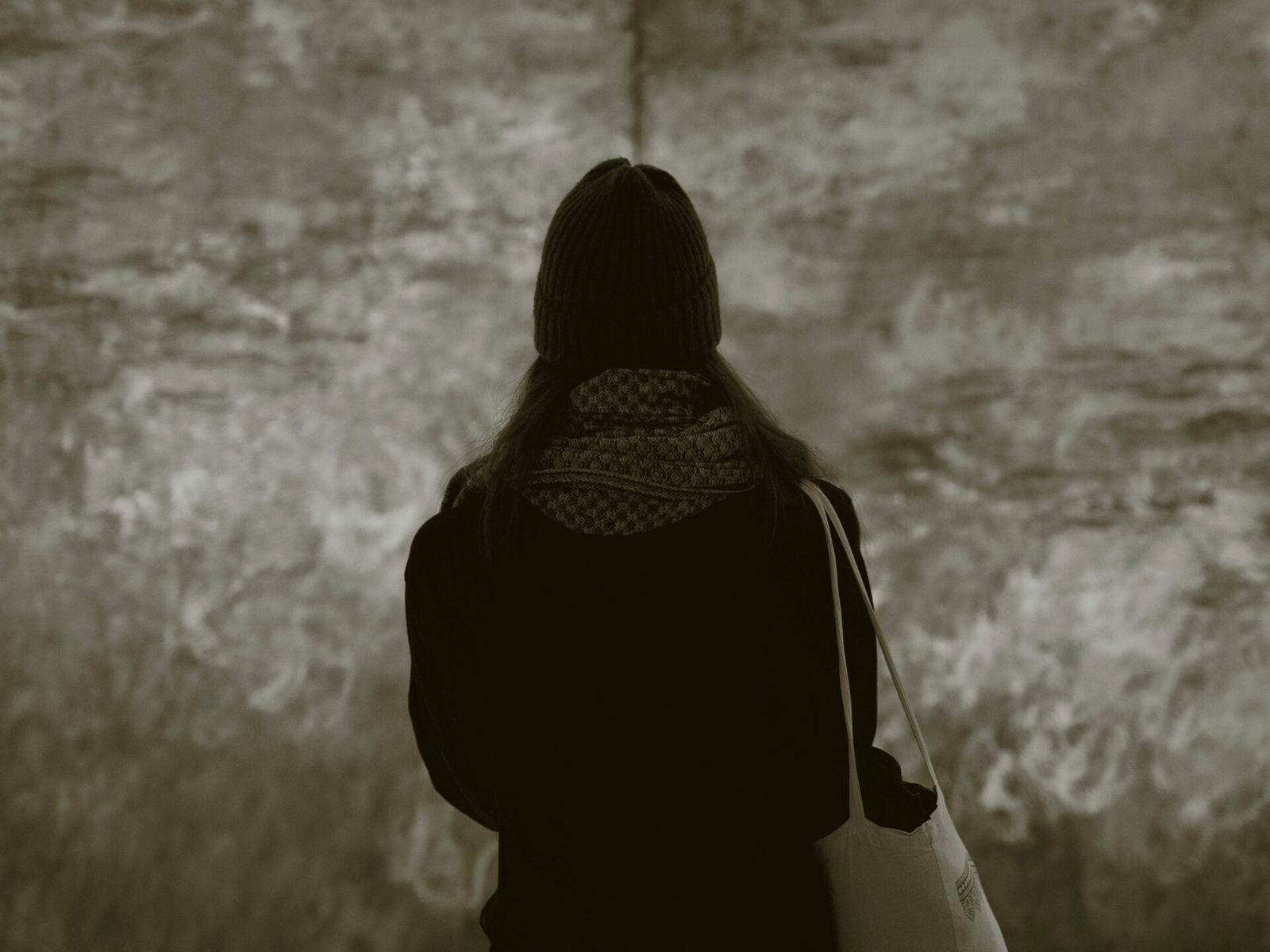 Person alone looking out