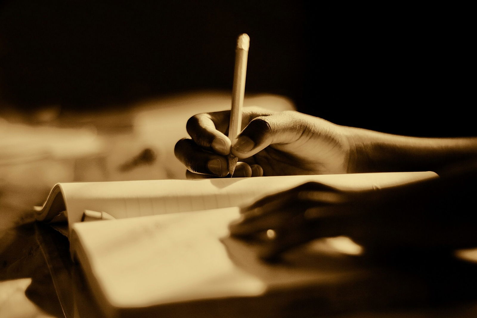 Person writing in a notebook