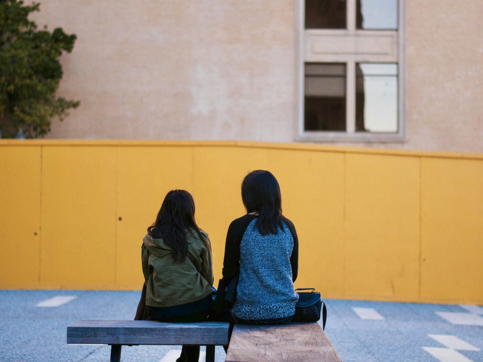 Friends sitting on a bench